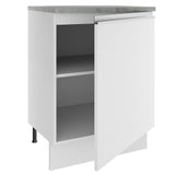 Mueble Inferior de Cocina Glamy Blanco 60x84cm con Mesón de Madera y sin Estufa con 2 Entrepaños - MUEBLES INFERIORES DE COCINA | Bylmo
