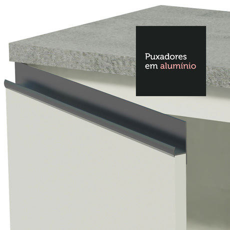Mueble Inferior de Cocina Glamy Blanco 60x84cm con Mesón de Madera y sin Estufa con 2 Entrepaños - MUEBLES INFERIORES DE COCINA | Bylmo