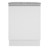 Mueble Inferior de Cocina Glamy Blanco 60x84cm con Mesón de Madera y sin Estufa con 2 Entrepaños - MUEBLES INFERIORES DE COCINA | Bylmo