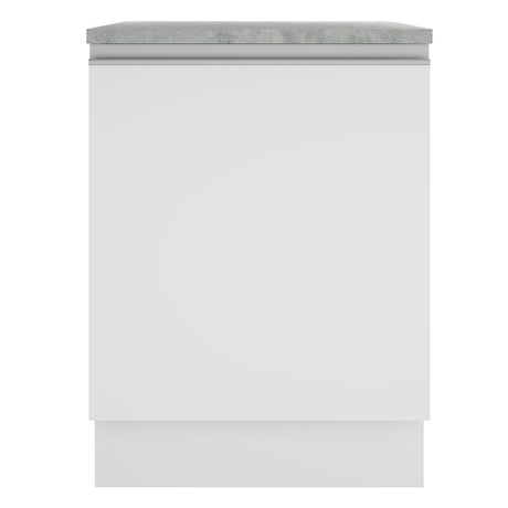 Mueble Inferior de Cocina Glamy Blanco 60x84cm con Mesón de Madera y sin Estufa con 2 Entrepaños - MUEBLES INFERIORES DE COCINA | Bylmo