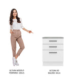 Mueble Inferior de Cocina Agata Blanco 60x84cm con Mesón de Madera y sin Estufa con 3 Cajones - MUEBLES INFERIORES DE COCINA | Bylmo