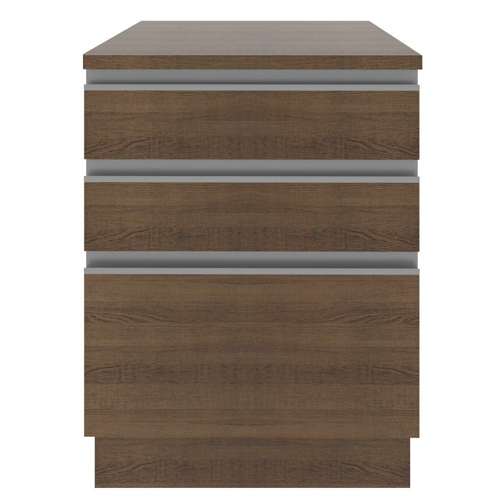 Mueble Inferior de Cocina Glamy Marron 60x84cm con Mesón de Madera y sin Estufa con 3 Cajones - MUEBLES INFERIORES DE COCINA | Bylmo