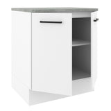 Mueble Inferior de Cocina Agata Blanco 70x84cm con Mesón de Madera y sin Estufa con 2 Entrepaños - MUEBLES INFERIORES DE COCINA | Bylmo