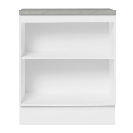 Mueble Inferior de Cocina Agata Blanco 70x84cm con Mesón de Madera y sin Estufa con 2 Entrepaños - MUEBLES INFERIORES DE COCINA | Bylmo
