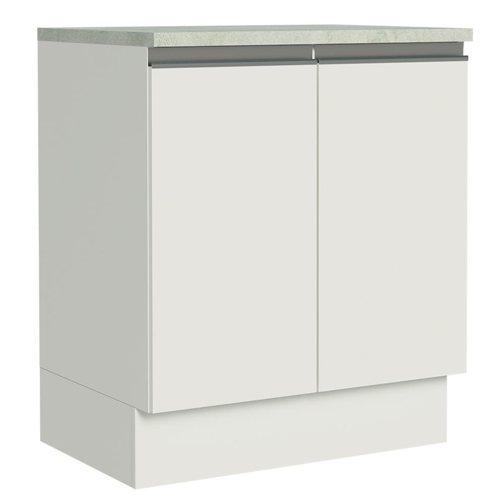 Mueble Inferior de Cocina Glamy Blanco 70x84cm con Mesón de Madera y sin Estufa - MUEBLES INFERIORES DE COCINA | Bylmo