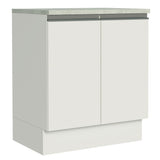 Mueble Inferior de Cocina Glamy Blanco 70x84cm con Mesón de Madera y sin Estufa - MUEBLES INFERIORES DE COCINA | Bylmo