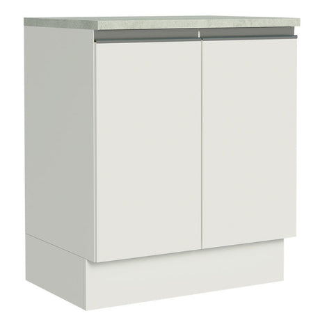 Mueble Inferior de Cocina Glamy Blanco 70x84cm con Mesón de Madera y sin Estufa - MUEBLES INFERIORES DE COCINA | Bylmo