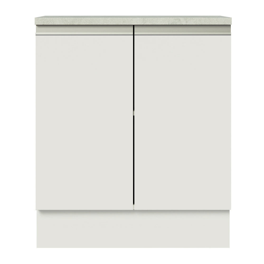 Mueble Inferior de Cocina Glamy Blanco 70x84cm con Mesón de Madera y sin Estufa - MUEBLES INFERIORES DE COCINA | Bylmo