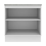 Mueble Inferior de Cocina Agata Blanco 80x84cm con Mesón de Madera y sin Estufa con 2 Entrepaños - MUEBLES INFERIORES DE COCINA | Bylmo