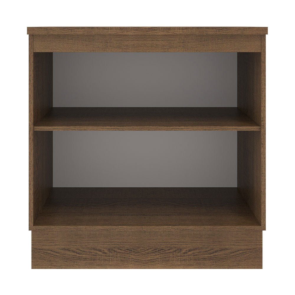 Mueble Inferior de Cocina Agata Marron y Blanco 80x84cm con Mesón de Madera y sin Estufa con 2 Entrepaños - MUEBLES INFERIORES DE COCINA | Bylmo