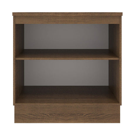 Mueble Inferior de Cocina Agata Marron y Blanco 80x84cm con Mesón de Madera y sin Estufa con 2 Entrepaños - MUEBLES INFERIORES DE COCINA | Bylmo