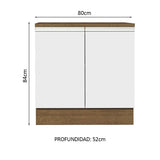 Mueble Inferior de Cocina Glamy Marron y Blanco 80x84cm con Mesón de Madera y sin Estufa con 2 Entrepaños - MUEBLES INFERIORES DE COCINA | Bylmo