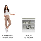 Mueble Inferior de Cocina Glamy Blanco y Marron 80x84cm con Mesón de Madera y sin Estufa con 2 Entrepaños - MUEBLES INFERIORES DE COCINA | Bylmo