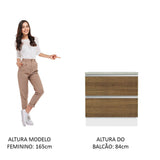 Mueble Inferior de Cocina Glamy Blanco y Marron 80x84cm con Mesón de Madera y sin Estufa con 2 Cajones - MUEBLES INFERIORES DE COCINA | Bylmo