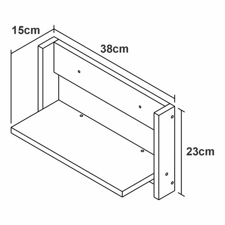 Repisa Arena y Blanco 38x23cm Flotante Rectangular - REPISAS | Bylmo