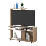 Centro de Entretenimiento Amaretto 130x146cm para TV Hasta 55 Pulgadas con Ranuras para Cables y con Cinco Compartimientos - MUEBLES DE TV | Bylmo