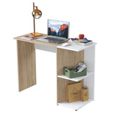 Escritorio Arena y Blanco 100x75cm con Organizador de Libros y un Entrepaño - ESCRITORIOS | Bylmo