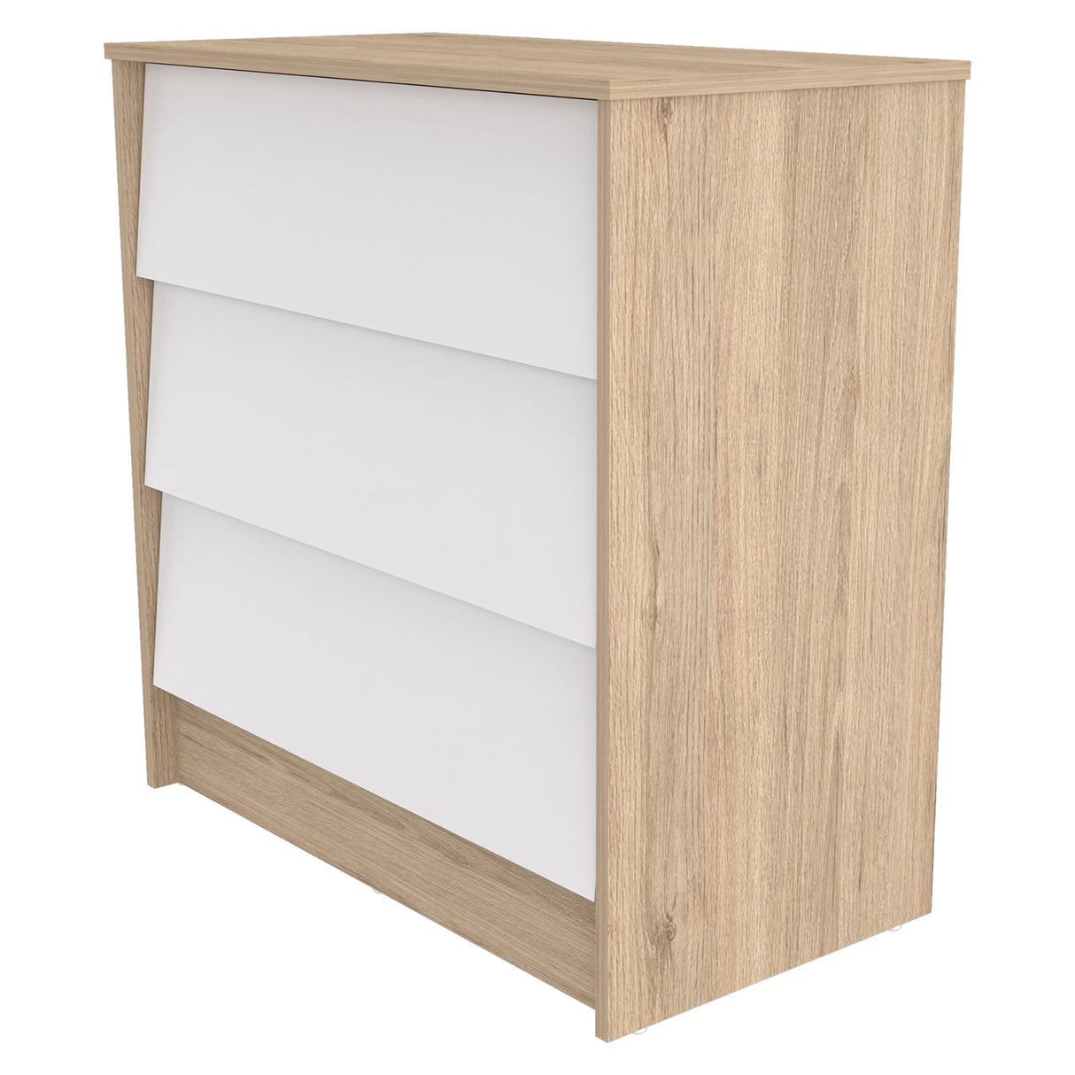 Cómoda Arena y Blanco 76x79cm con Tres Cajones - CAJONERAS Y COMODAS | Bylmo