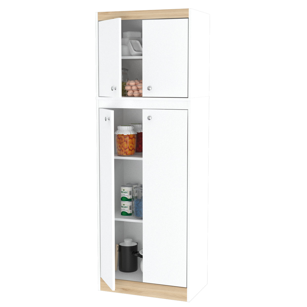 Alacena Blanco y Tribeca 60x170cm sin Cajones - ALACENAS Y MUEBLES MICROONDAS | Bylmo