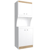 Alacena Blanco y Tribeca 60x170cm sin Cajones y con Espacio para Microondas - ALACENAS Y MUEBLES MICROONDAS | Bylmo