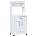 Gabinete de Cocina Blanco 60x143cm con Un Cajón con Espacio para Microondas y con Ruedas - ALACENAS Y MUEBLES MICROONDAS | Bylmo