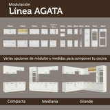 Mueble Microondas Agata Blanco 60x225cm con Tres Cajones y con Patas - ALACENAS Y MUEBLES MICROONDAS | Bylmo