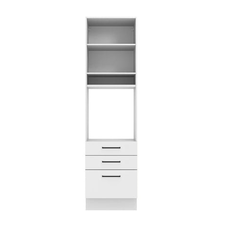 Mueble Microondas Agata Blanco 60x225cm con Tres Cajones y con Patas - ALACENAS Y MUEBLES MICROONDAS | Bylmo