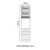 Mueble Microondas Glamy Blanco 60x225cm con Tres Cajones y con Patas - ALACENAS Y MUEBLES MICROONDAS | Bylmo