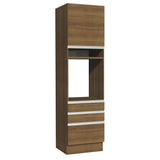 Mueble Microondas Glamy Marron 60x225cm con Tres Cajones y con Patas - ALACENAS Y MUEBLES MICROONDAS | Bylmo