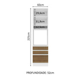 Mueble Microondas Glamy Blanco y Marron 60x225cm con Tres Cajones y con Patas - ALACENAS Y MUEBLES MICROONDAS | Bylmo