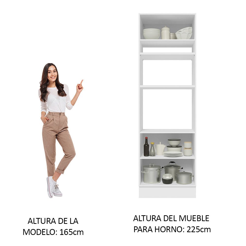 Mueble Microondas Glamy Blanco 70x225cm sin Cajones y con Patas - ALACENAS Y MUEBLES MICROONDAS | Bylmo