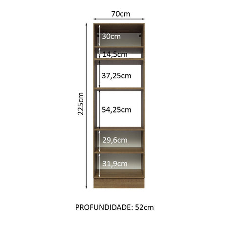 Mueble Microondas Glamy Marron 70x225cm sin Cajones y con Patas - ALACENAS Y MUEBLES MICROONDAS | Bylmo