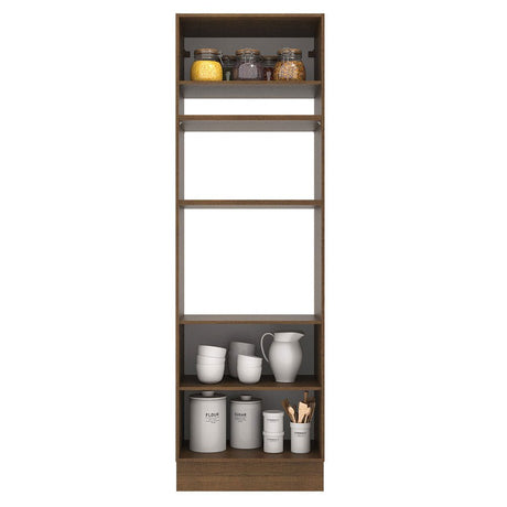 Mueble Microondas Agata Marron y Blanco 70x225cm sin Cajones y con Patas - ALACENAS Y MUEBLES MICROONDAS | Bylmo