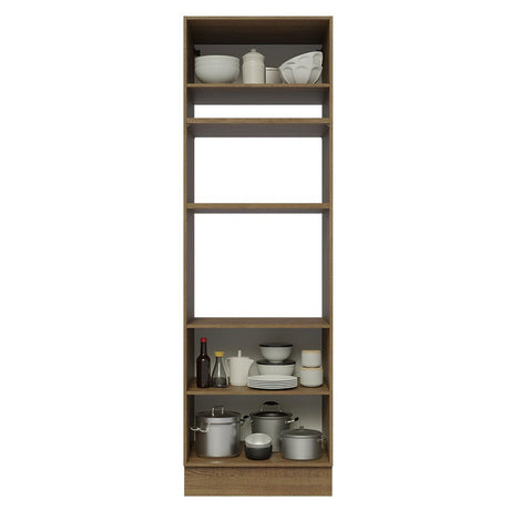 Mueble Microondas Glamy Marron y Blanco 70x225cm sin Cajones y con Patas - ALACENAS Y MUEBLES MICROONDAS | Bylmo