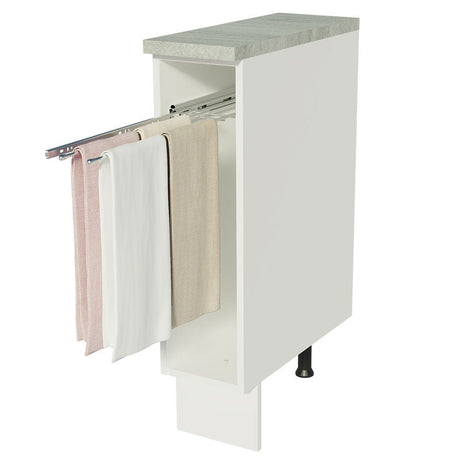 Mueble Auxiliar de Cocina Glamy Blanco 20x84cm con Patas y Mesón de Madera - BARRAS Y MUEBLES AUXILIARES | Bylmo