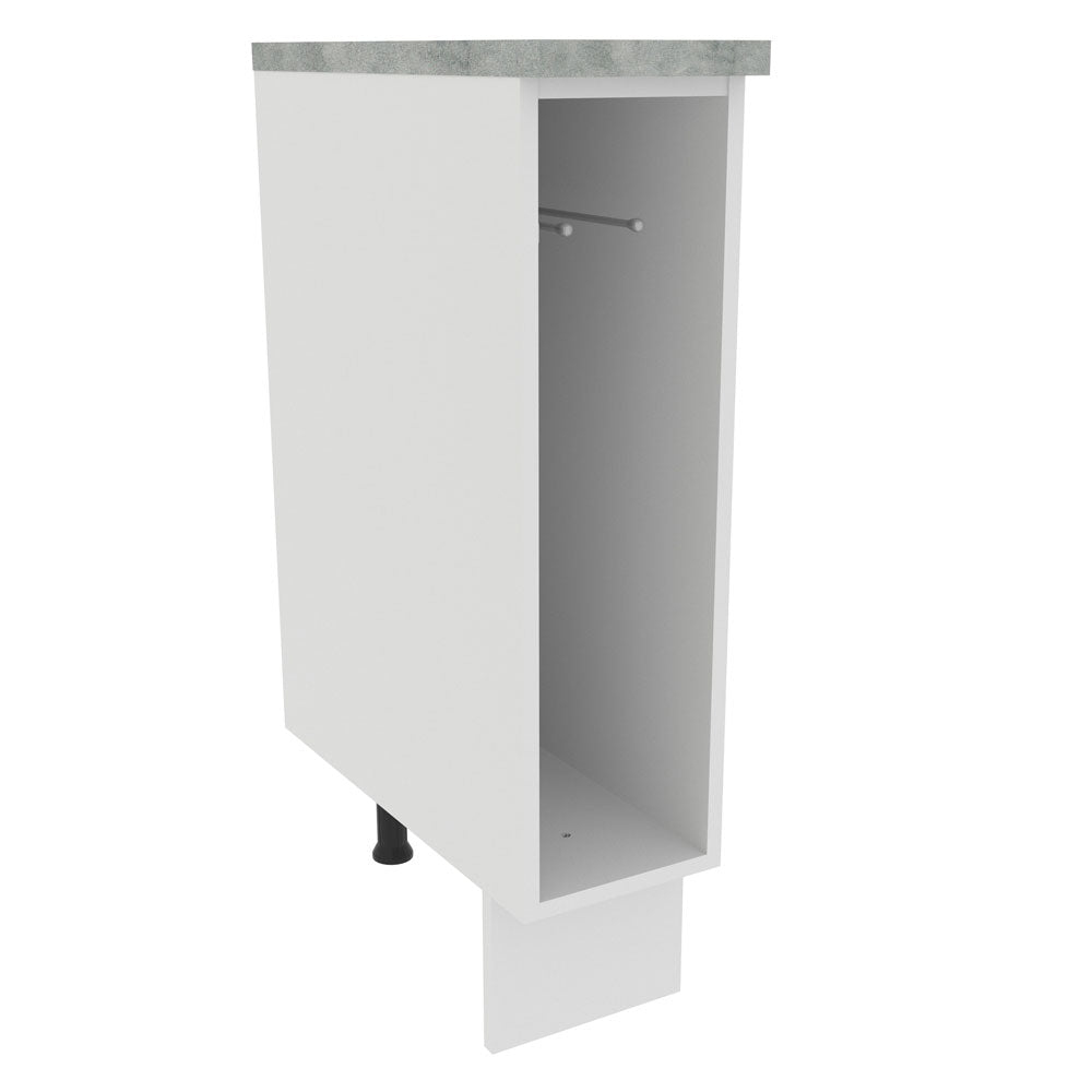 Mueble Auxiliar de Cocina Glamy Blanco 20x84cm con Patas y Mesón de Madera - BARRAS Y MUEBLES AUXILIARES | Bylmo