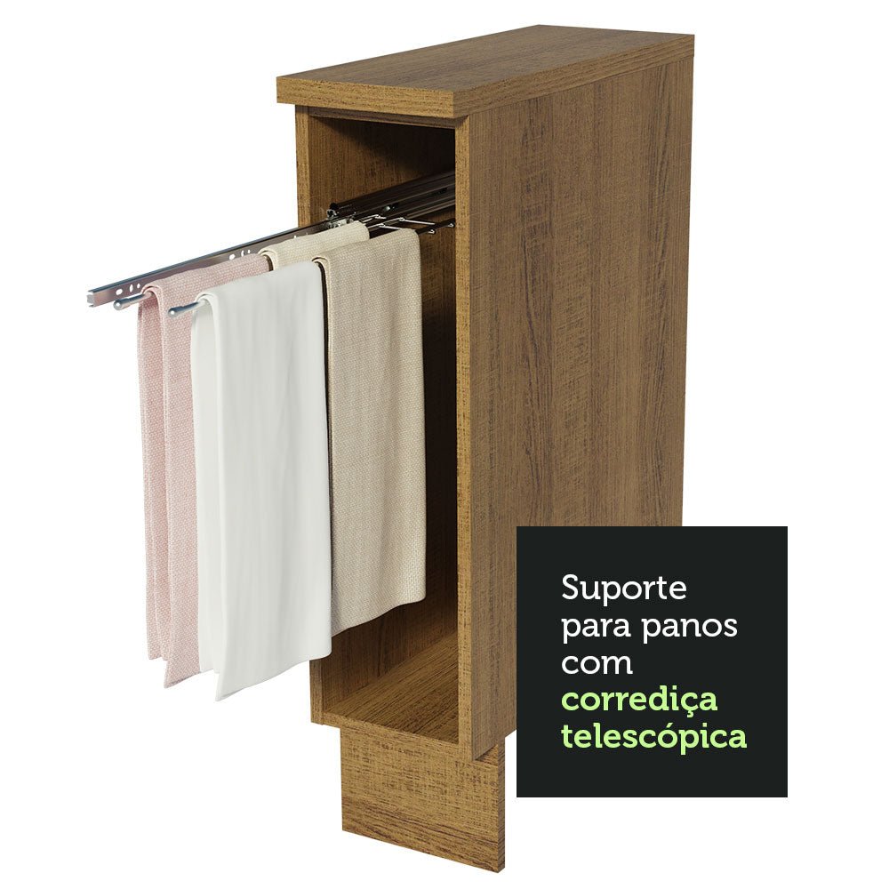 Mueble Auxiliar de Cocina Glamy Marron 20x84cm con Patas y Mesón de Madera - BARRAS Y MUEBLES AUXILIARES | Bylmo