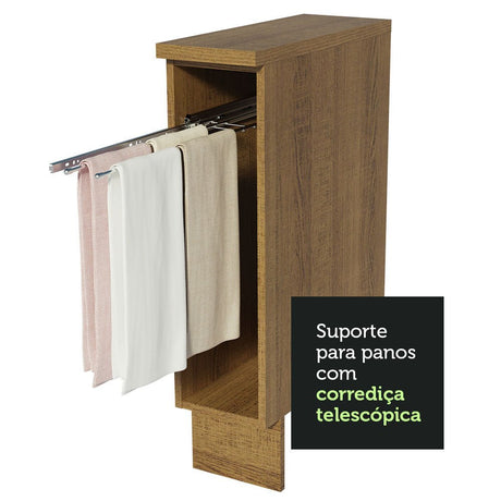 Mueble Auxiliar de Cocina Glamy Marron 20x84cm con Patas y Mesón de Madera - BARRAS Y MUEBLES AUXILIARES | Bylmo