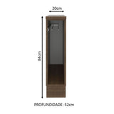 Mueble Auxiliar de Cocina Glamy Marron 20x84cm con Patas y Mesón de Madera - BARRAS Y MUEBLES AUXILIARES | Bylmo