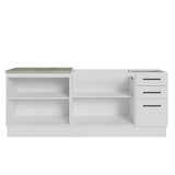 Set X 2 Muebles Inferiores de Cocina Agata Blanco 200x84cm sin Mesón sin Estufa y con Tres Cajones - MUEBLES INFERIORES DE COCINA | Bylmo