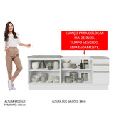 Set X 2 Muebles Inferiores de Cocina Glamy Blanco 200x84cm sin Mesón sin Estufa y con Tres Cajones - MUEBLES INFERIORES DE COCINA | Bylmo