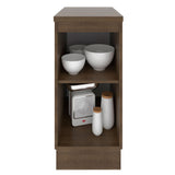Mueble Inferior de Cocina Glamy Marron 35x84cm con Mesón de Madera sin Estufa y sin Cajones - MUEBLES INFERIORES DE COCINA | Bylmo