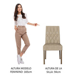 Kit x 2 Sillas Comedor Marron y Beige 45x94cm con Espaldar y de Asiento Cuadrado - SILLAS Y BUTACOS | Bylmo