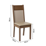 Kit x 6 Sillas Comedor Marron y Crema 40x98cm con Espaldar y de Asiento Cuadrado - SILLAS Y BUTACOS | Bylmo
