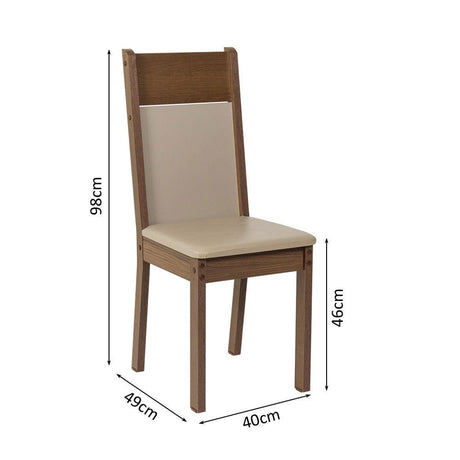Kit x 6 Sillas Comedor Marron y Crema 40x98cm con Espaldar y de Asiento Cuadrado - SILLAS Y BUTACOS | Bylmo