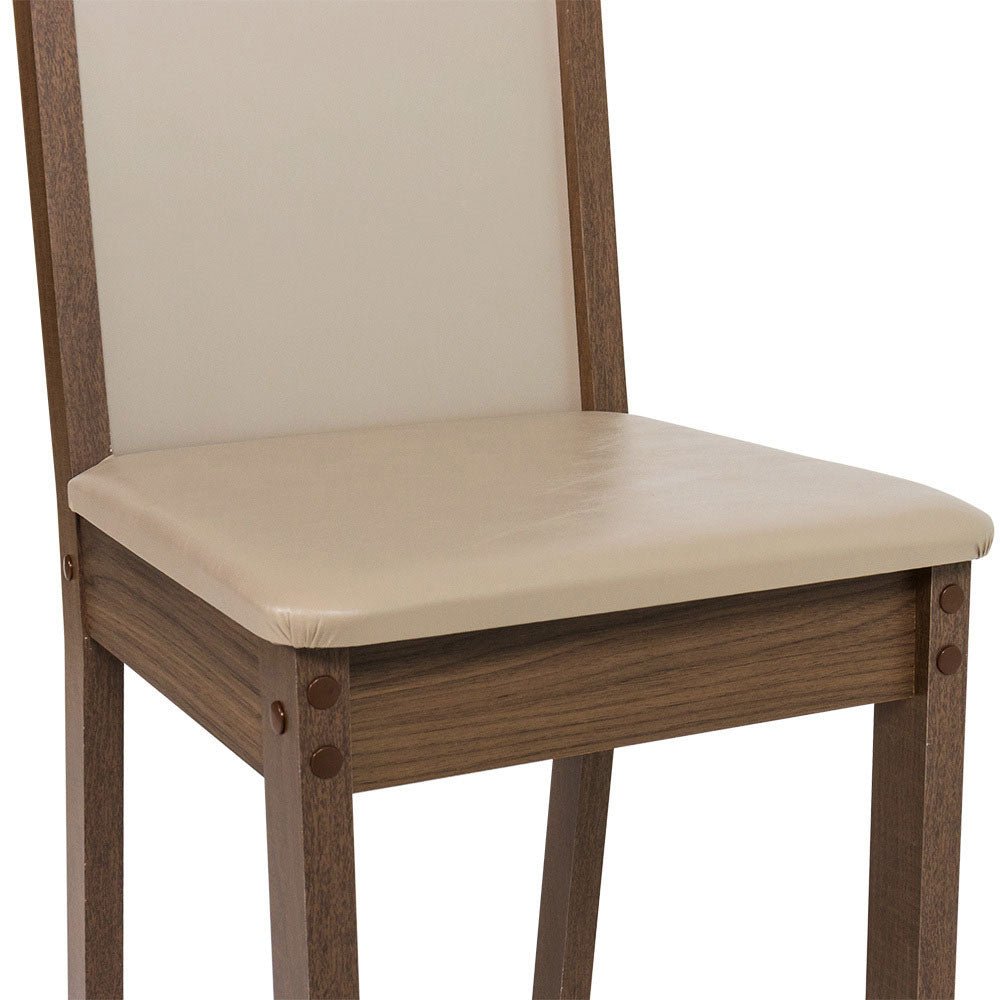 Kit x 6 Sillas Comedor Marron y Crema 40x98cm con Espaldar y de Asiento Cuadrado - SILLAS Y BUTACOS | Bylmo