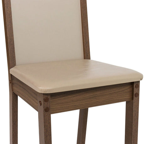 Kit x 6 Sillas Comedor Marron y Crema 40x98cm con Espaldar y de Asiento Cuadrado - SILLAS Y BUTACOS | Bylmo