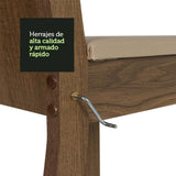 Kit x 4 Sillas Comedor Marron y Beige 37x89cm con Espaldar y de Asiento Cuadrado - SILLAS Y BUTACOS | Bylmo