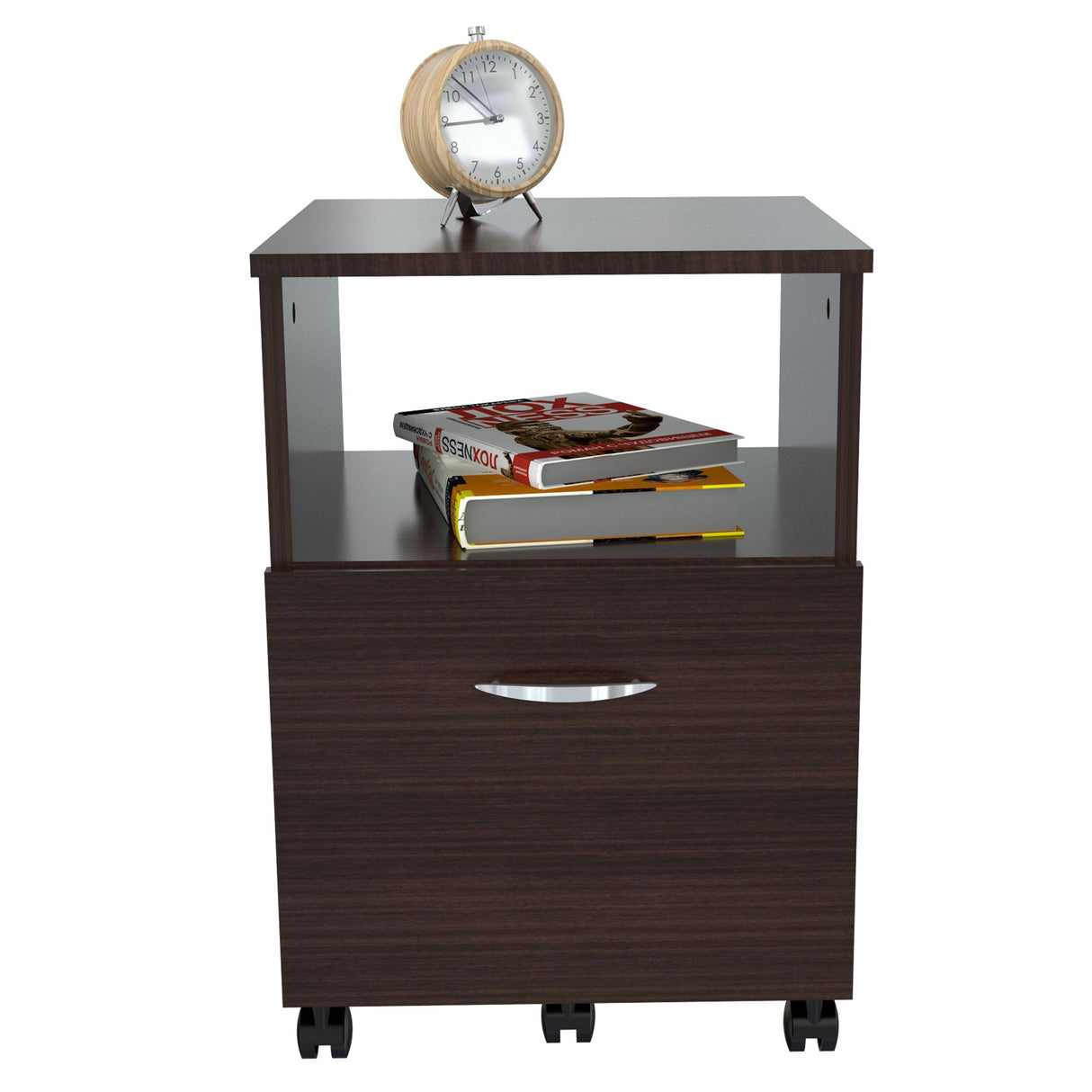 Archivador Wengue 40x58cm Tamaño Oficio con Ruedas y Un Cajón - ARCHIVADORES | Bylmo