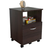 Archivador Wengue 40x58cm Tamaño Oficio con Ruedas y Un Cajón - ARCHIVADORES | Bylmo
